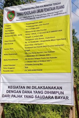 Diduga Tidak Sesuai Spesifikasi, Proyek Jalan Kuala Kurun–Palangka Raya Jadi Sorotan Warga