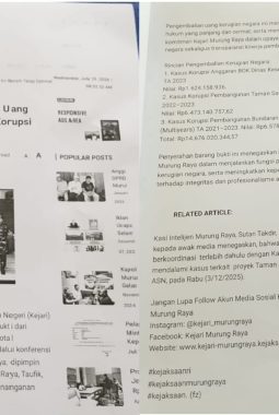 Tiga Proyek di Murung Raya Disorot, Dugaan Korupsi dan Lambannya Penanganan Perkara Dipertanyakan